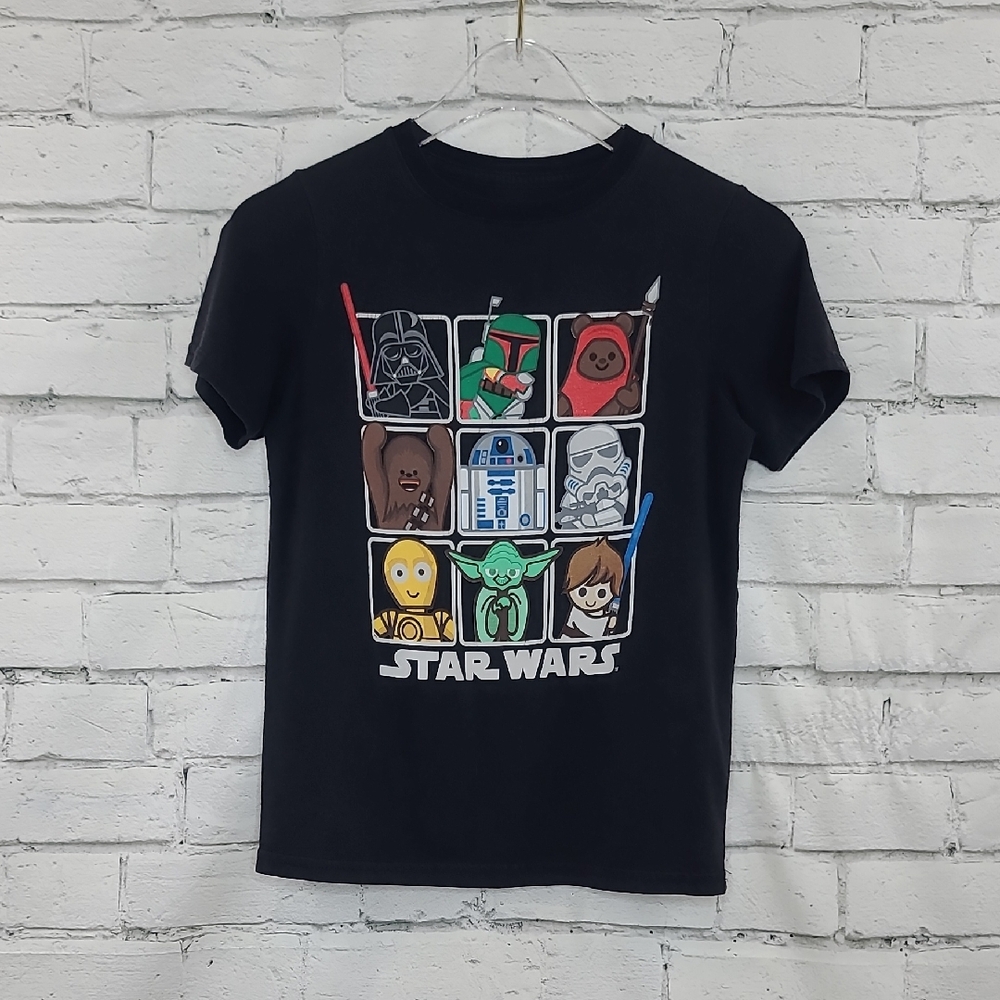 Star Wars Classic Characters Graphic Crew Neck Short-Sleeve Relaxed Tee Black